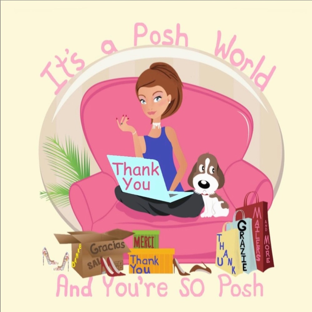 100 (2x2 Inch) Square Stickers, Easy Peel, Posh World High Gloss, Thank You - Picture 2 of 2